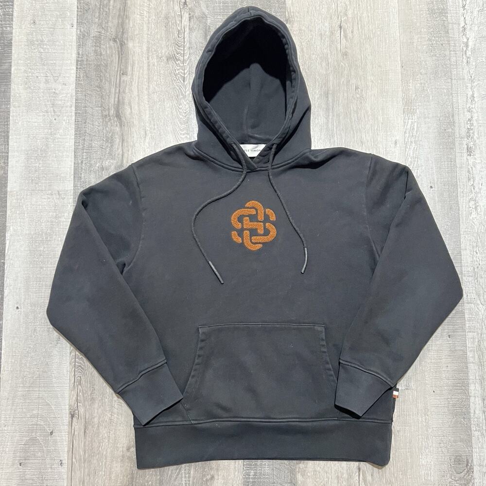 Steele Simons Black Heavy Cotton USA Luxury Pull Over Streetwear Men's Hoodie L